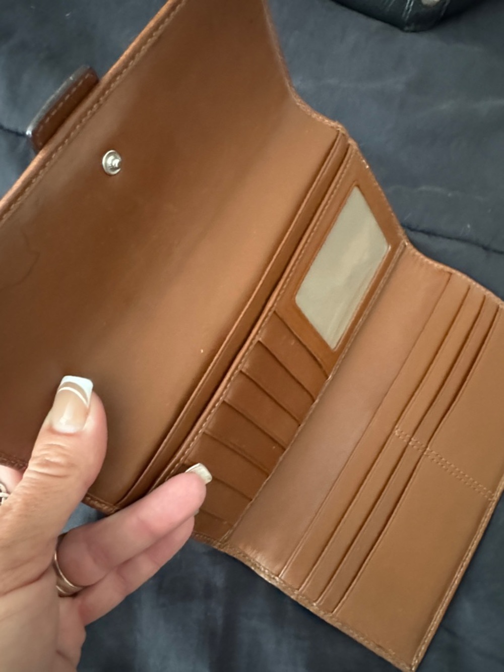 Coach Tan Signature Canvas Wallet with Buckle Detail - Picture 4 of 5